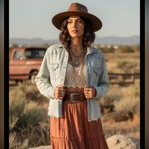 One Teaspoon Distressed Denim Button Down Shirt Lightweight Washed Bleached boho